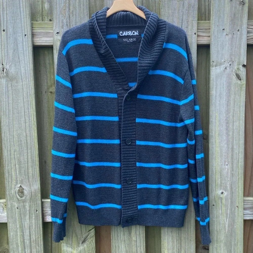 Carbon XXL Knit Button Down Cardigan Sweater